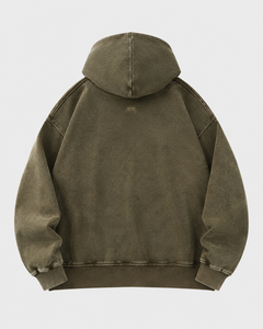 เสื้อฮู้ดดี้คุณภาพพรีเมียม ระบายอากาศได้ดี ทนทานต่อแรงลม ดีไซน์ OEM ซิปหน้า ผ้าแฟลนเนล ยูนิเซ็กส์ สำหรับฤดูหนาว ราคาประหยัด รับผลิตตามแบบ ล้างสีแบบแอซิดวอช - Product Image 6