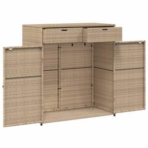 Armoire de Rangement pour Patio en Poly Rotin Beige 41.3 \ "x 21,7 \" x 44,5 \" - Product Image 6