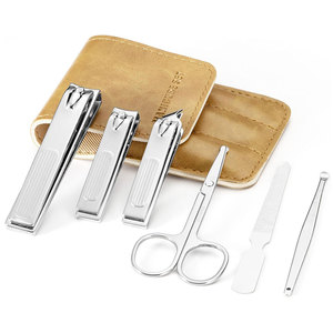 Ensemble de coupe-ongles 6 pièces pour hommes, kit de coupe-ongles pour les orteils et les doigts avec étui de voyage, kit de manucure pour hommes, kit de soin des ongles, cadeau pour papa - Product Image 5