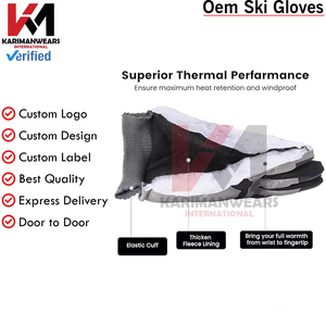 <b>Waterproof</b> Ski <b>Gloves</b> <b>Thermal</b> Snowboard <b>Gloves</b> with Grip Palm for Winter Sports OEM Manufacturer Private Label Wholesale - Product Image 2