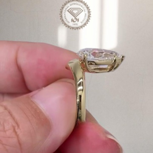Anillo de Compromiso de Lujo con Diamante Cultivado en Laboratorio con Corte de Pera para Mujer, Certificado IGI, Oro de 14K, Joyería Nupcial, Regalo - Product Image 6