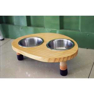 Durable Natural Wood <b>Dog</b> <b>Bowl</b> for Food Serving Promotional Pet Product - Product Image 1
