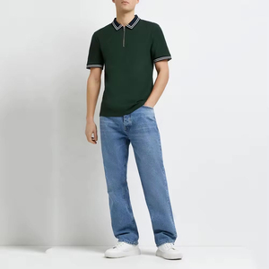 Wholesale Mens <b>Polo</b> Shirts Wholesale New Design Custom Embroidered Logo Printed Top Selling Half <b>Zip</b> <b>Up</b> <b>Polo</b> Shirts for Men - Product Image 3