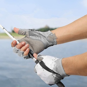 Gants de pêche demi-doigts, impression par sublimation, matière synthétique, unisexe, toutes saisons, design à enfiler - Product Image 1