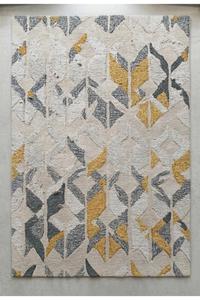 Tapis d'appoint moderne abstrait en laine noué à la main de haute qualité avec base antidérapante pour hôtels, bureaux et résidences - Product Image 3