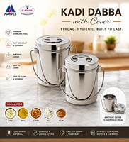 Recipientes de Almacenamiento de Alimentos de Acero Inoxidable, Forma Cilíndrica, Tapa Hermética, Uso en la Cocina, Diseño Minimalista, Apilables