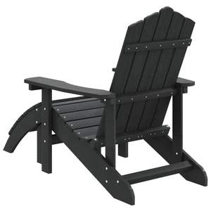 Anthracite Adirondack Patio <b>Chair</b> <b>with</b> <b>Footstool</b> HDPE Material Elegant Outdoor Furniture - Product Image 5