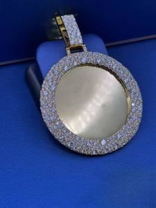 Collar de Lujo con Colgante Hip Hop de Moissanita VVS Helada, Joyería Personalizada con Foto, Cadena de Plata 925, para Hombre y Mujer, Estilo Bling de Moda - Product Image 2