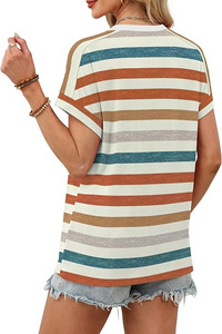 Blusas de Diseño con Logotipo Personalizado para Mujer, Ropa de Verano, Camisetas de Manga Corta Dolman, Moda 2026, Cuello en V - Product Image 4