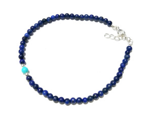 Natural Blue Lace Agate & Turquoise <b>Charm</b> <b>Bracelet</b> 925 Sterling <b>Silver</b> Beaded Handmade Star Design Gemstone Jewelry - Product Image 3