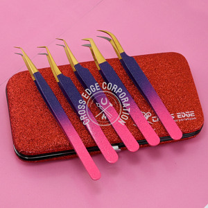 Pince à cils de qualité supérieure pointe de fibre pince à cils pince à épiler Volume russe outil d'extension de cils 45 60 75 degrés pointe 5 pièces ensembles - Product Image 4