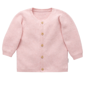 Cardigan rose pâle texturé pour bébé, en tricot doux, à manches longues, boutonné, pour nouveau-né, nourrisson et tout-petit. - Product Image 1