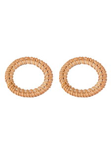 Anneaux de serviettes en rotin et bois faits main, créatifs, contemporains, écologiques et durables, pour la maison, les restaurants et les fêtes (vente en gros) - Product Image 3