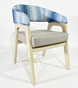Chaise en cuir design moderne avec un magnifique tissu, style français, meubles de restaurant, hôtel, salon, hall - Product Image 1