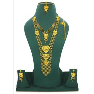 Collier et boucles d'oreilles en cuivre vintage plaqué or motif rond USA France accessoire de mode ensembles de bijoux de mode - Product Image 4