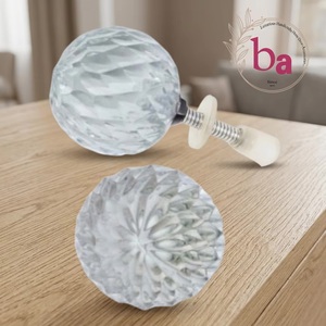 Ba Crystal Round <b>Drawer</b> <b>Knob</b> Traditional Design Easy Installation Home Office Furniture Handle - Product Image 1