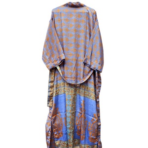 Vente en gros de robe kimono vintage en soie, maxi, vêtements de plage élégants, peignoir, couverture de bikini, vêtements d'été, taille élastique, indiens - Product Image 6