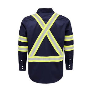 Camisa de Trabajo Reflectante Resistente al Fuego, Alta Visibilidad, Manga Larga, Ropa de Seguridad Industrial, Uniforme de Ingeniería FR Profesional - Product Image 4