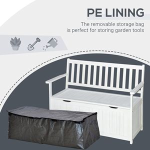 Panca Contenitore da Esterno Minimalista da 150 Litri, Impermeabile con Rivestimento in PE, Box in Legno con 2 Sedute per Patio e Giardino - Product Image 6