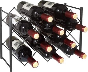 Porte-vin en métal moderne, support d'exposition pour 10 à 19 bouteilles, décoration de meubles pour la maison - Product Image 4