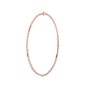 Collar Symphony Único en Oro Rosa de 18K con Baño de Rodio y Diamantes de Laboratorio con Corte Esmeralda para Fiestas, Bodas, Eventos Glamurosos y Regalos para Ella - Product Image 3