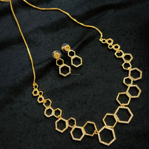 Classic American Diamond Bridal Jewelry <b>Set</b> Two-Piece <b>Necklace</b> <b>and</b> <b>Earrings</b> for Wedding Fashionable Classic Style - Product Image 1