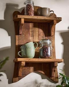 Étagère murale à deux niveaux en bois rustique, très populaire - Product Image 1