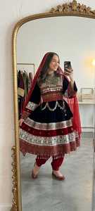 New Trending Bohemian Embroidered Kuchi <b>Dress</b> Women Maxi Ball Gown Full Sleeve Loose Fit Party Wear Casual <b>Dresses</b> For Women - Product Image 5
