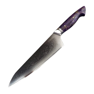 Couteau de chef japonais en acier Damas de qualité supérieure, manche en résine, couteau de cuisine forgé à la main, fabricant OEM - Product Image 1