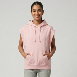100% Polyester Women's Gym Wear Sleeveless Hoodie Ladies Workout Pullover Hooded <b>Top</b> Sportswear Jogging Hooded Tank <b>Top</b> Women's - Product Image 1