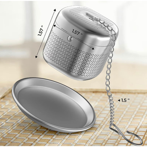 Trending Espresso Silver Polished Stainless Steel Square Shape <b>Tea</b> and Coffee Cup <b>Infuser</b> Restaurant Kitchenware Supplies - Product Image 2