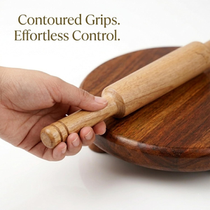 <b>Wooden</b> Chakla Belan Round Roti Rolling Board with <b>Wooden</b> Rolling Pin for Chapati Dough Making - Product Image 3