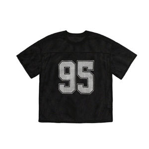 Maillot de football américain rétro personnalisé, coupe courte, style streetwear, coupe ample, en mesh, vente en gros, avec option OEM - Product Image 4