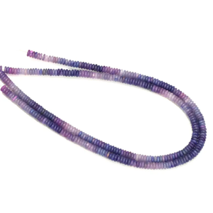 Cuentas de ópalo morado en forma de rondel plano, cuentas de ópalo Heishi de 5-6 mm en color lavanda púrpura, para la elaboración de joyería y manualidades. - Product Image 4