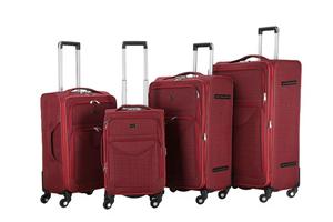 Classic Blue Polyester Luggage Set 4 <b>Wheels</b> 20/24/28 Inch Lightweight Travel <b>Suitcase</b> with Zipper Closure and Soft Handle - Product Image 4