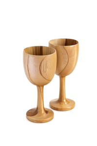 Juego de Copas de Vino de Madera de Teca Natural, Copas de Vino Hechas a Mano, Artículos de Bar Ecológicos, Colección de Regalos - Product Image 2