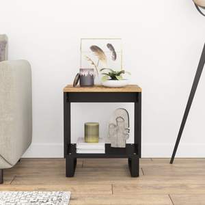 Table basse en bois de manguier naturel et noir - Product Image 3