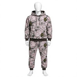 Conjunto Deportivo de Invierno para Adultos, Sudadera con Capucha y Pantalones Deportivos, Forro de Algodón, Logotipo Frontal Personalizable, Transpirable - Product Image 1