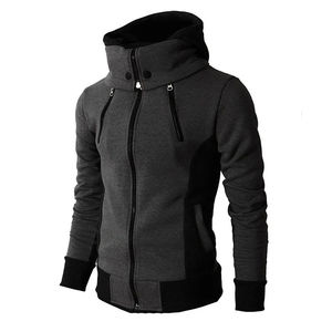 Zipper <b>Men</b> Jackets Autumn Winter Casual <b>Fleece</b> Coats Bomber Jacket Scarf Collar Fashion Hooded <b>Hoodie</b> - Product Image 1
