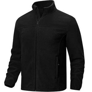 <b>Black</b> Color Oversize Zip Up Outdoor Fleece Jackets Reversible Polar Sherpa Fleece Jacket for <b>Men</b> & Women Warm Winter Clothing - Product Image 1