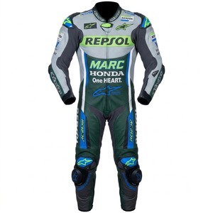 Combinaison de course MotoCP Marc Marquez en cuir intégral premium, une pièce, pour les journées sur circuit, avec protections, combinaison/Traje CE niveau 2 - Product Image 1