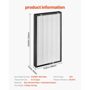 Filtro di Ricambio Compatto e Leggero per Purificatore d'Aria H13, 2-in-1 in Tessuto Non Tessuto, Facile Installazione Elettrica - Product Image 6