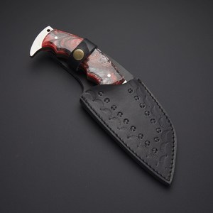 Cuchillo de Cocina Personalizado Hecho a Mano con Hoja Fija, Acero D2, Mango de Resina, Funda de Cuero, Cuchillo EDC para Camping al Aire Libre, OEM ODM - Product Image 4