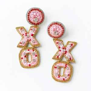 Pendientes de Aro Modernos con Diseño de Corazón Bordado a Mano con Cuentas de Semillas, para Bodas, Fiestas, Regalos, para Mujer - Product Image 2