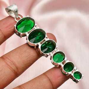 Pendentif en pierre précieuse diopside fait à la main, collier en argent Sterling 925, bijoux de luxe, cadeau élégant pour femmes, bijoux fins - Product Image 4