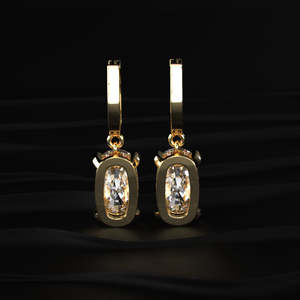 Pendientes colgantes de moissanita con corte cojín alargado, 9 TCW, color incoloro VVS, solitario, oro, hechos a mano, regalo para ella - Product Image 5