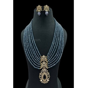 Precioso Conjunto de Collar y Pendientes de Moissanita Chapada en Oro de Calidad Premium, Estilo Kundan, para Boda, Compromiso, Fiesta, Regalo, Uso Tradicional - Product Image 1