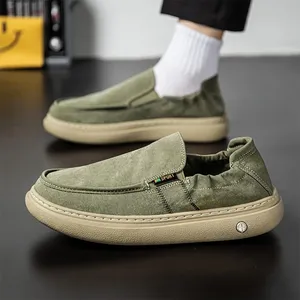 Mocasines Verdes Sin Cordones para Hombre - Zapatillas Planas de Lona Suave, Zapatos Casuales, Zapatos de Conducir para Primavera, Ideales para el Trabajo, Viajes y el Día a Día - Product Image 5