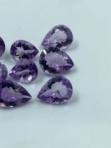 Piedra Preciosa de Amatista Natural, Corte Pera, 21.03 Quilates, Color Púrpura, 8x10, 9x12 mm, para Joyería, 8 Piezas - Product Image 2