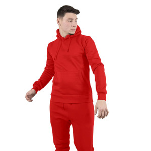 Men's Modern Casual Hooded Solid Printed Polyester/Cotton Breathable Eco-Friendly Tracksuit Personalized Branding for Winter - Product Image 1